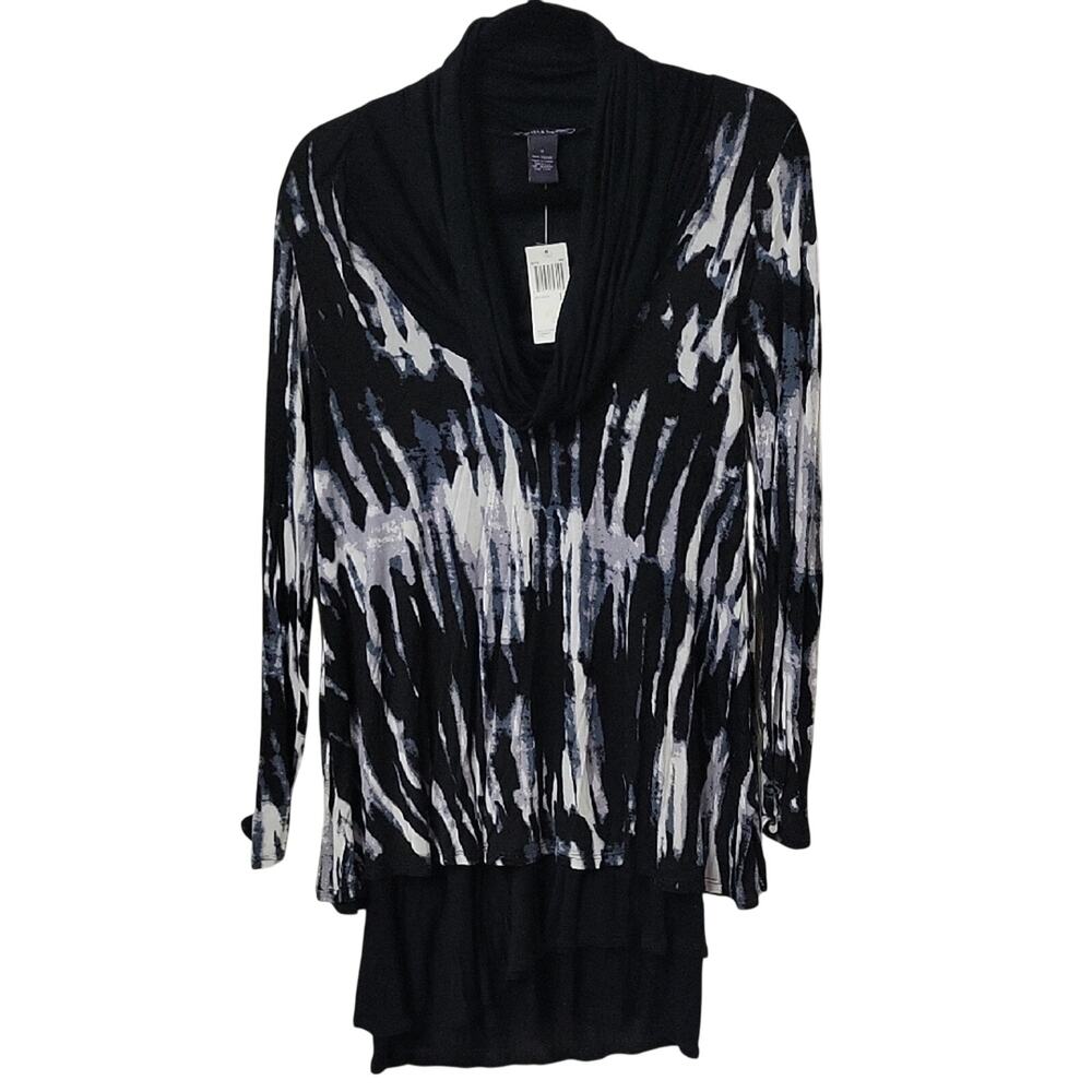 Chelsea & Theodore Long Sleeve Cowl Neck Tunic Top Womens Size Small NWT